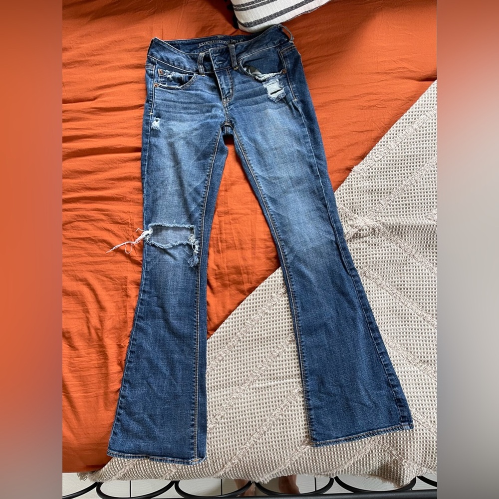 Vintage Low-rise American Eagle Artist Super Stretch Flares
